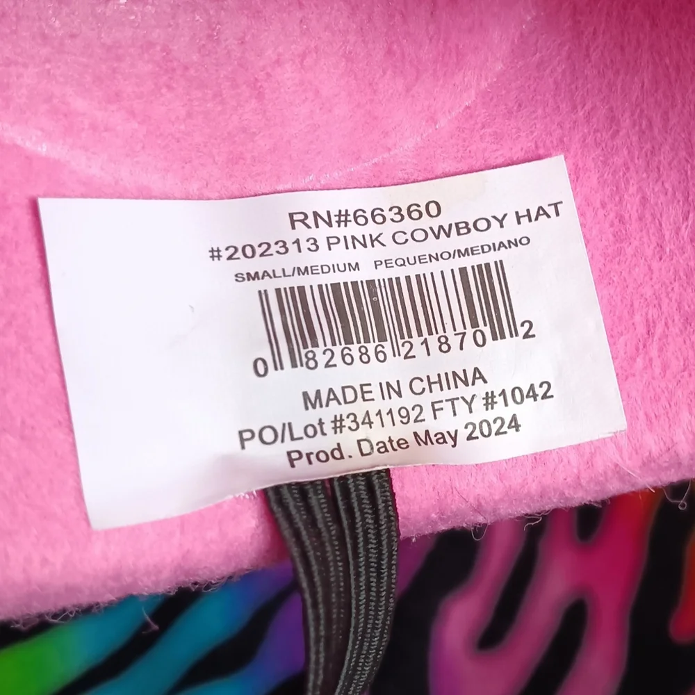 🩷*4/$15 Rubie's Pet Shop Pink Cowboy Hat Western Leopard Halloween Small Medium